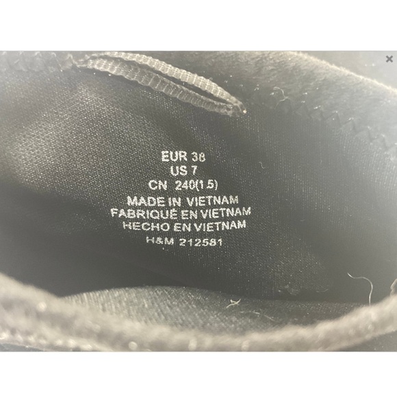 H&M Black Sock Ankle Boots Size 38/7 - Picture 5 of 8